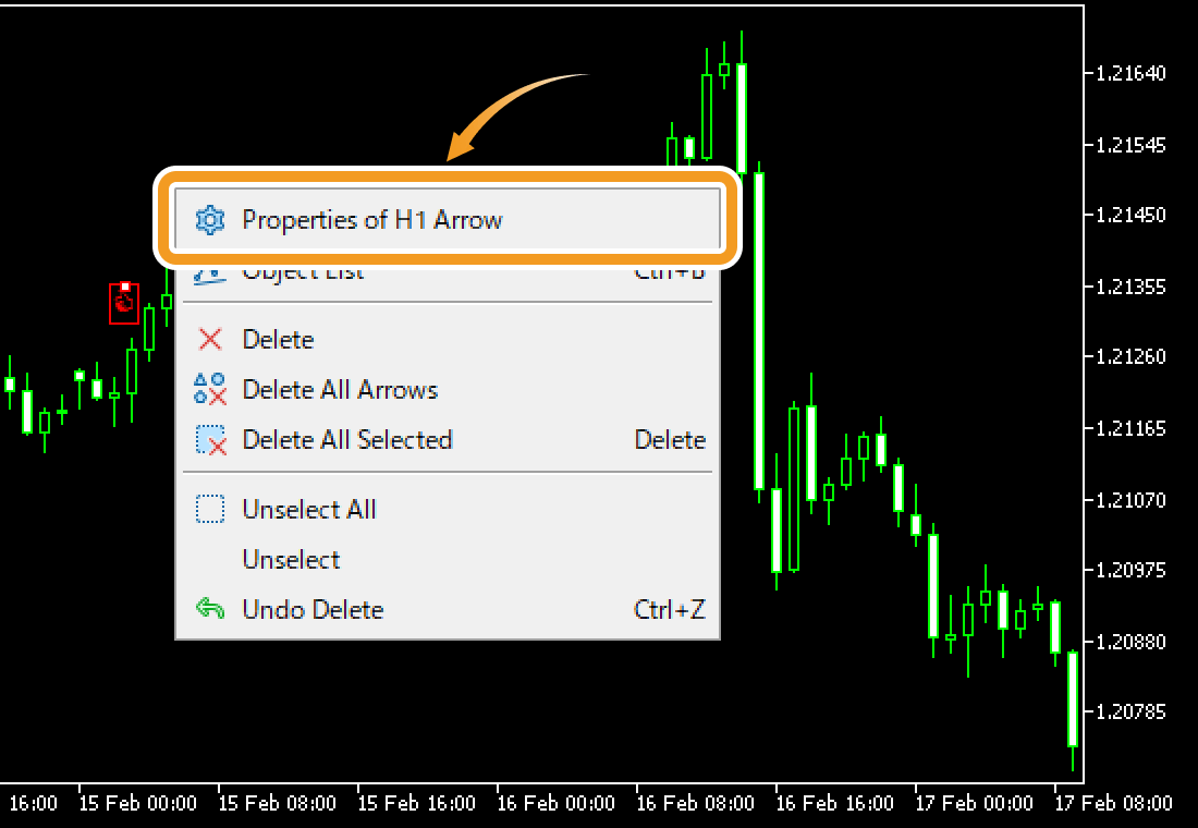 Modify the object settings