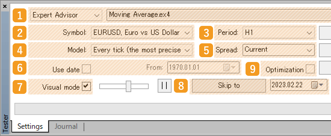 Backtest settings