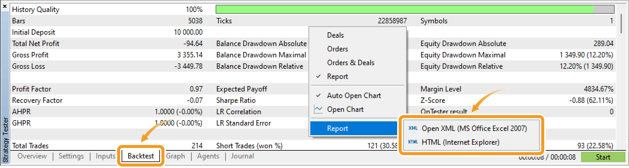 Save testing report