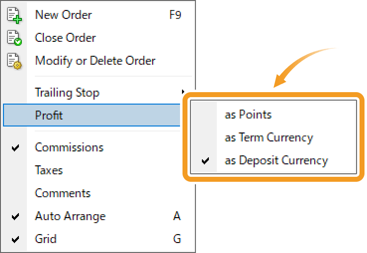 Change units for P/L