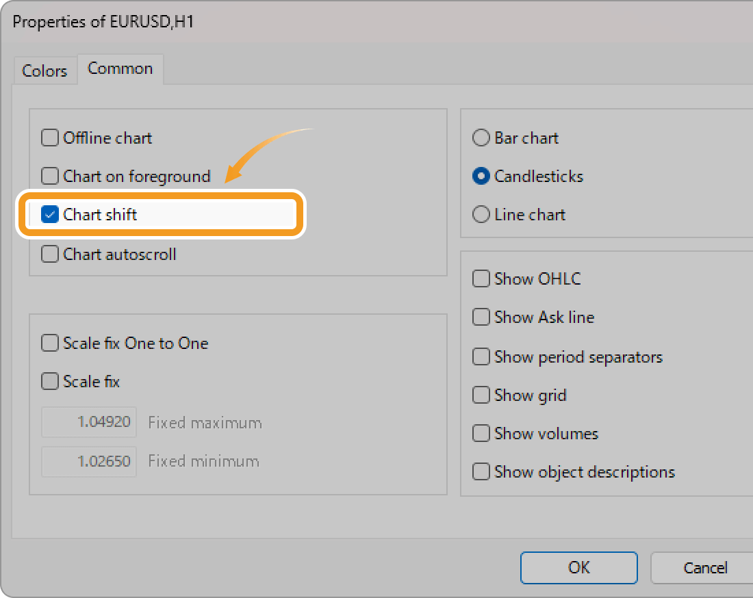 Select Chart Shift