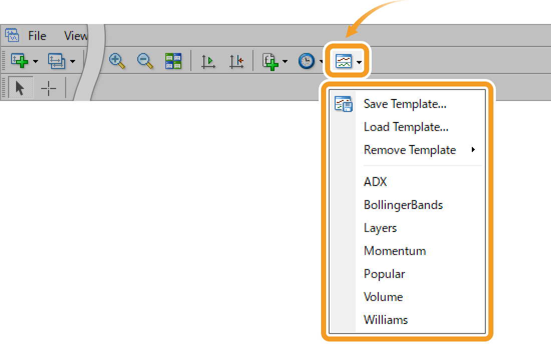 Open the template menu from the menu