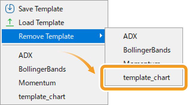 Select the template to delete