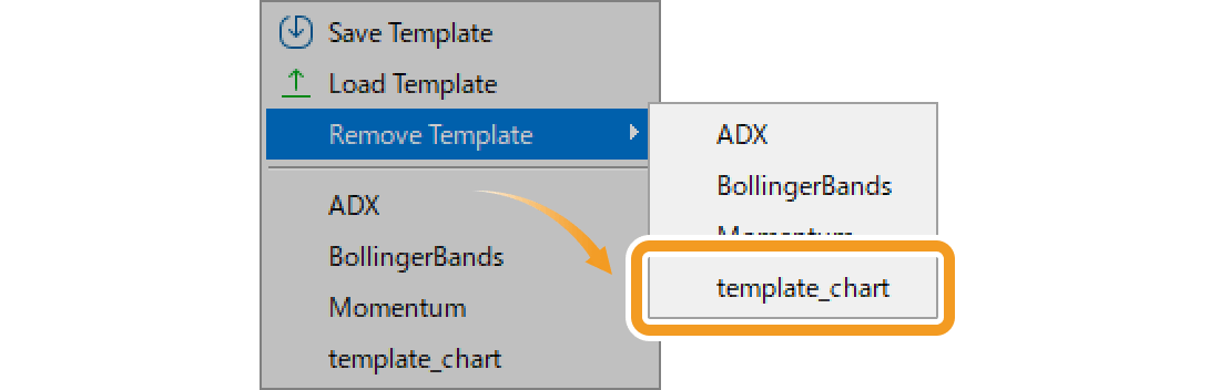 Select the template to delete