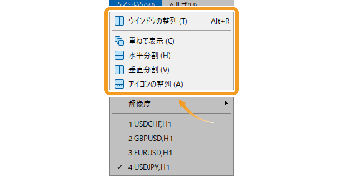 チャートの種類を選択