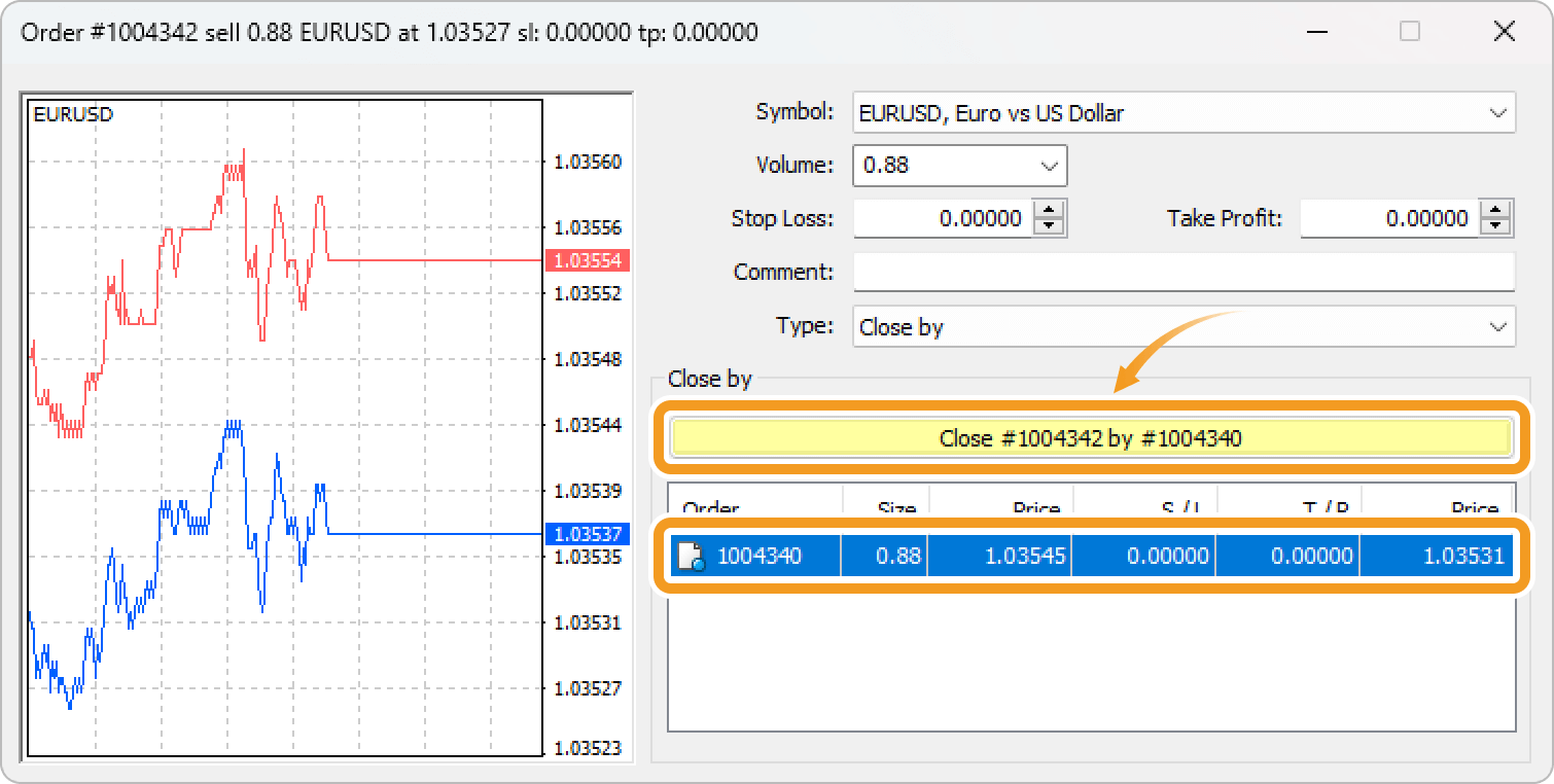 Close by with positions selected