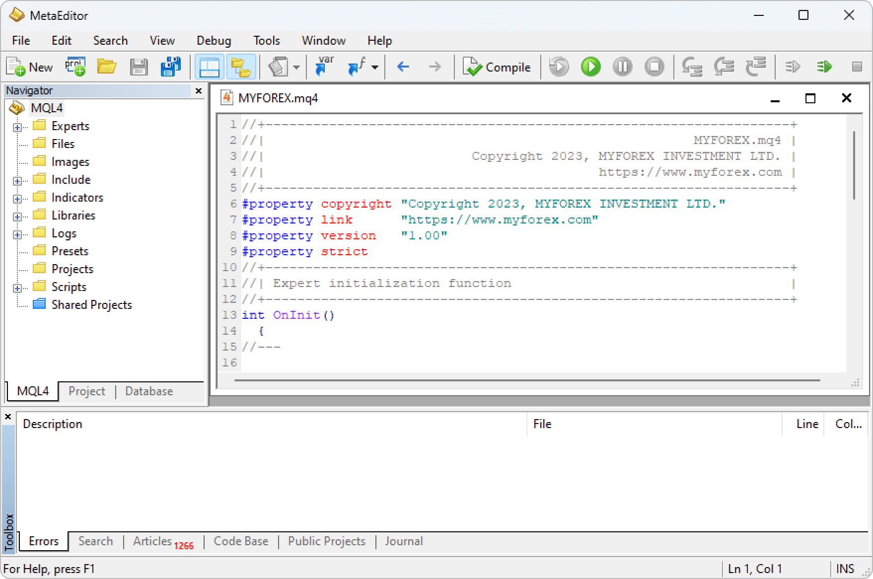 Write MQL4 program