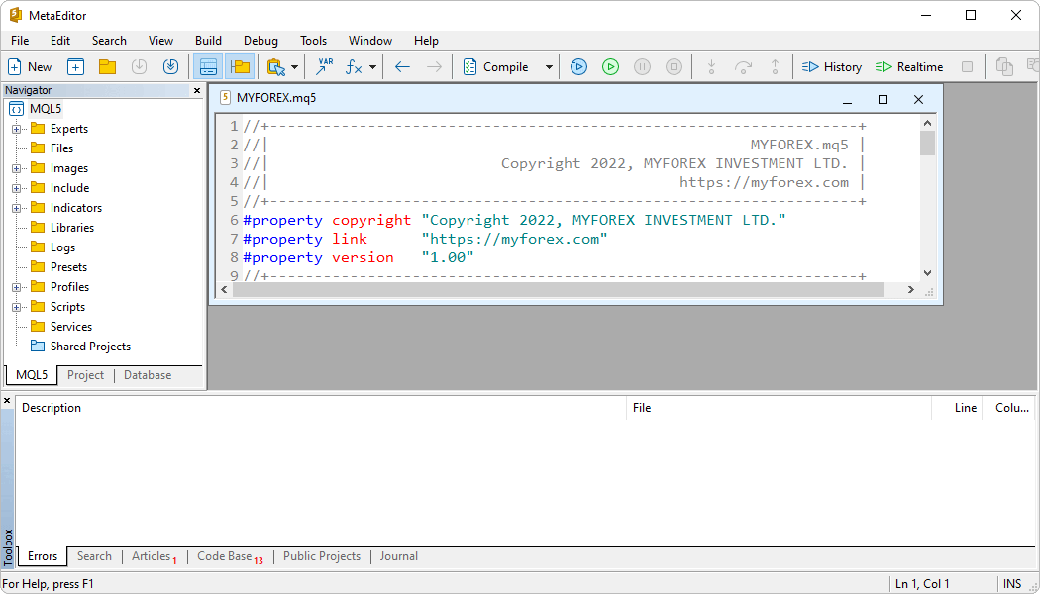 MQL5 program