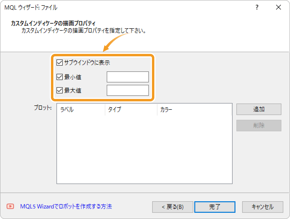 サブウインドウに表示