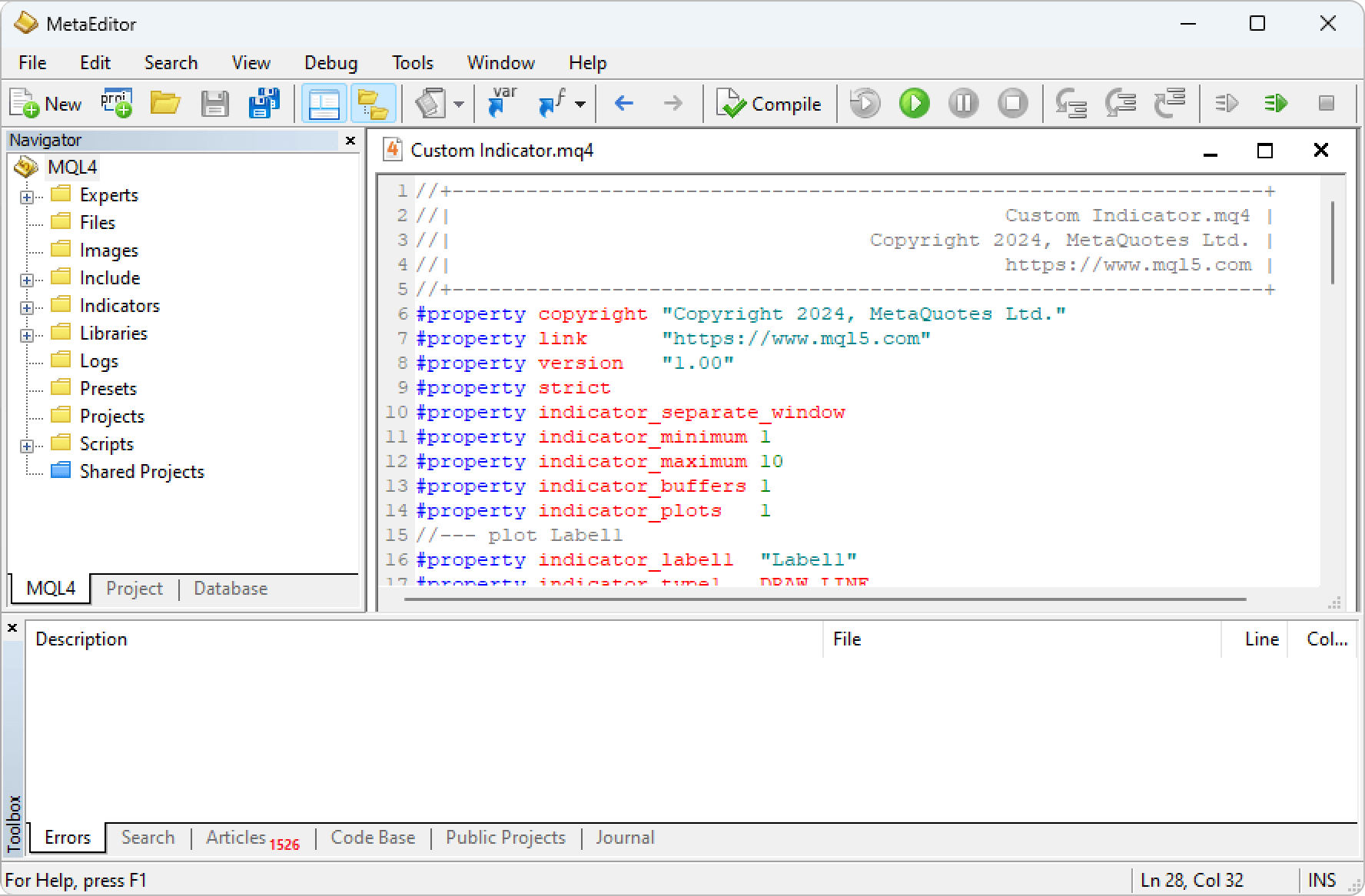 Write MQL4 program