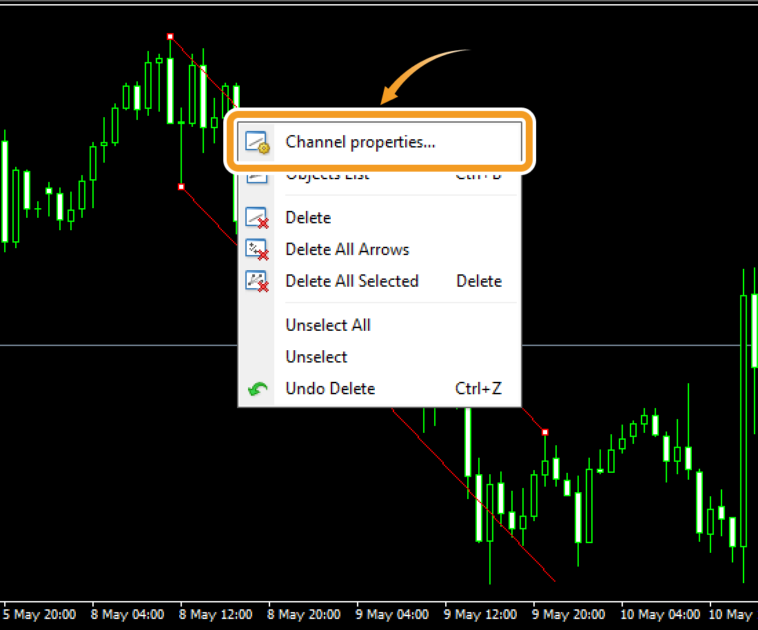 Modify the equidistant channel settings