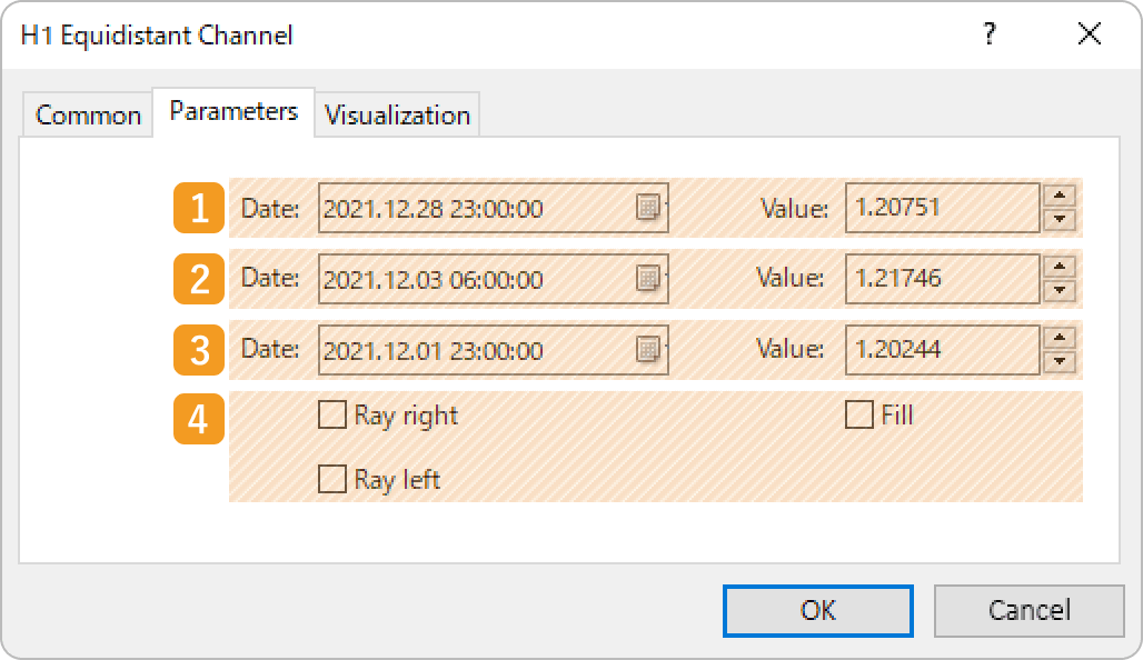 Parameters tab