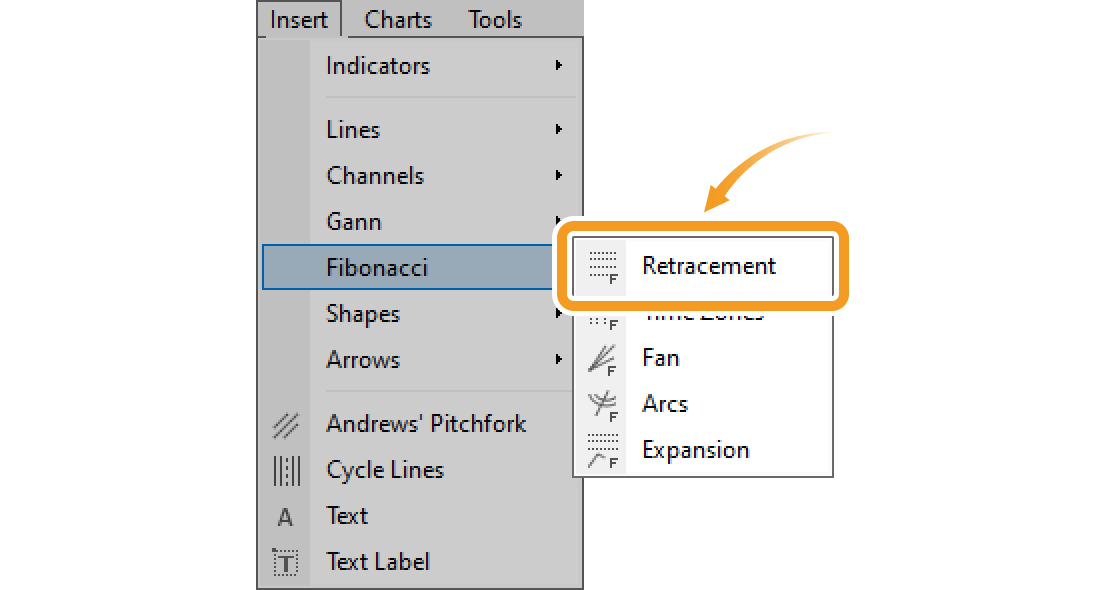 Select Fibonacci Retracement