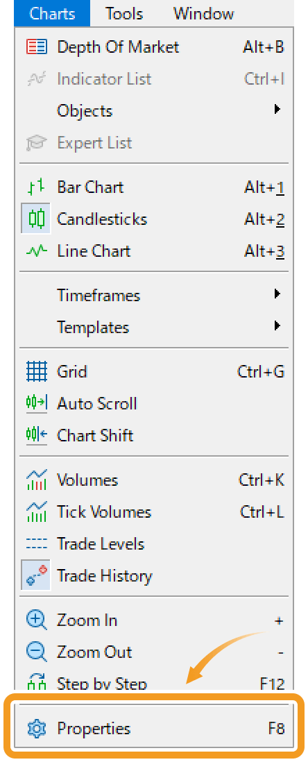 Select Properties from the menu