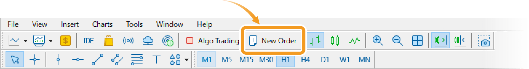 Click New Order in the toolbar