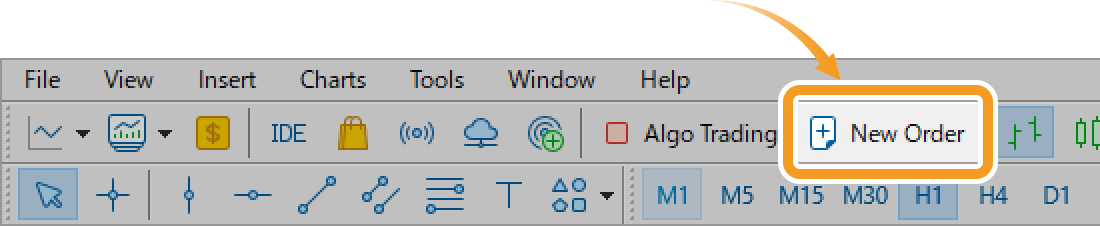 Click New Order in the toolbar