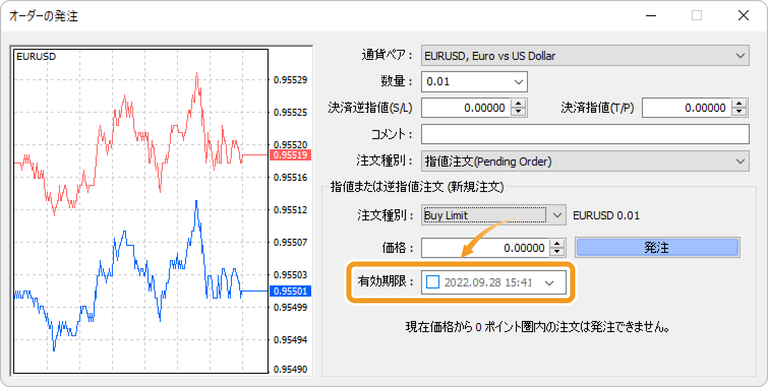 有効期限を設定