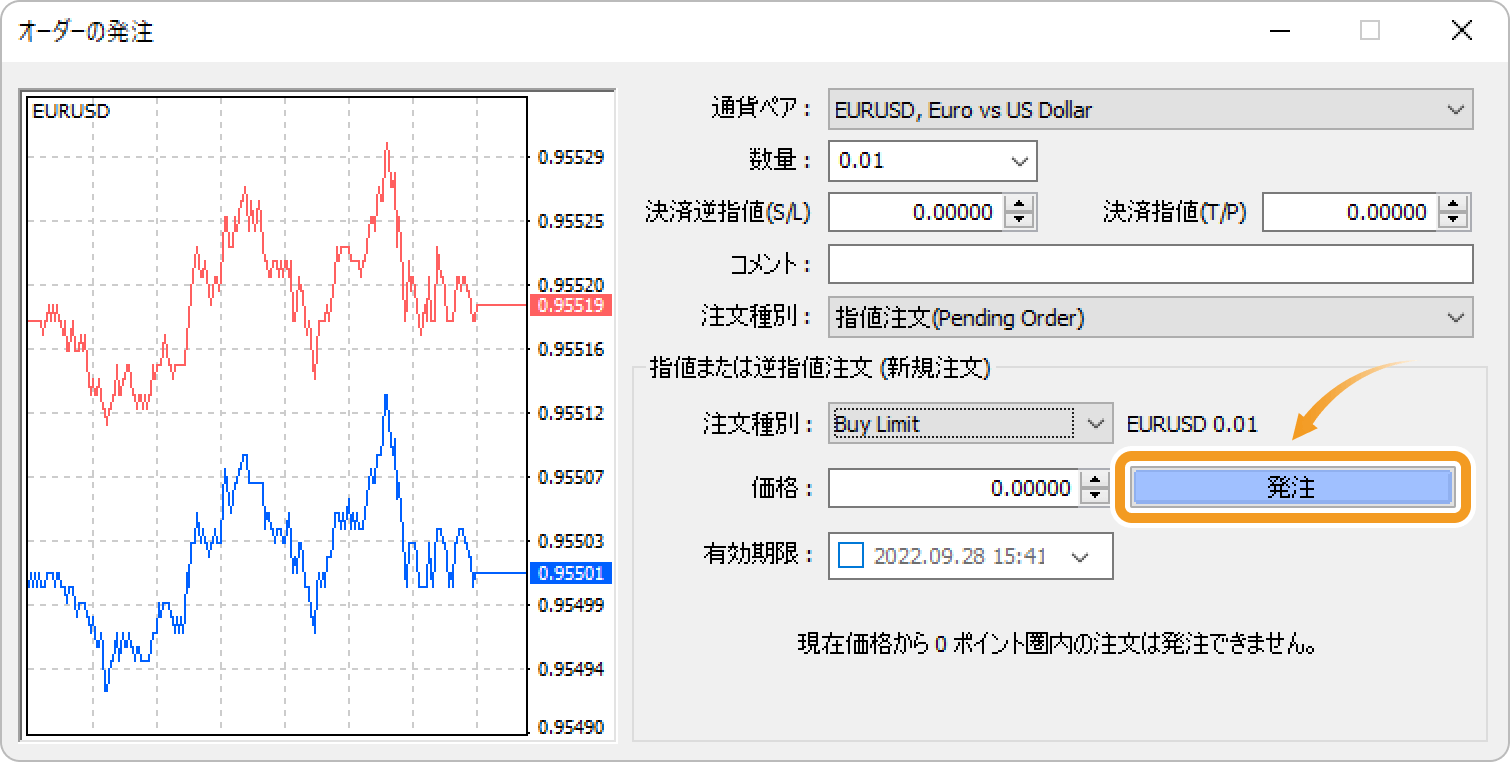 発注ボタンをクリック