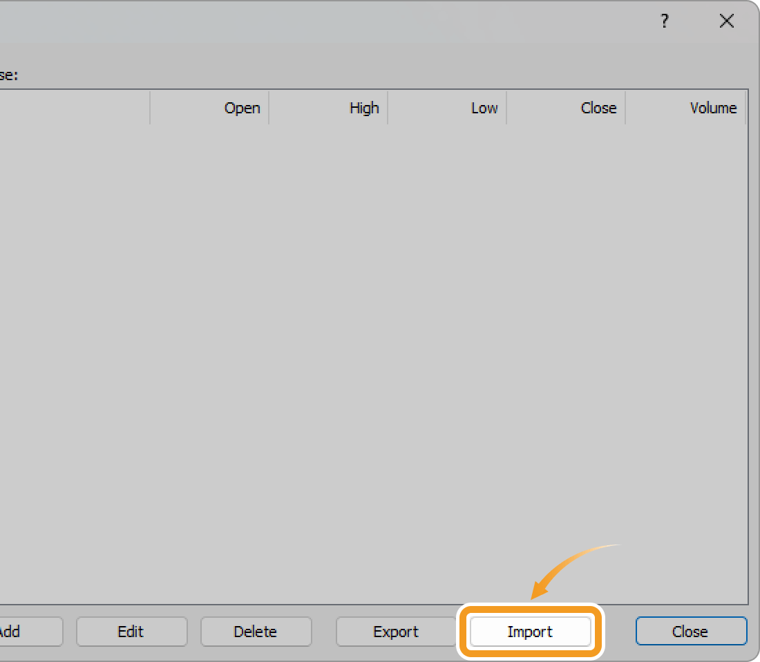 Import historical data