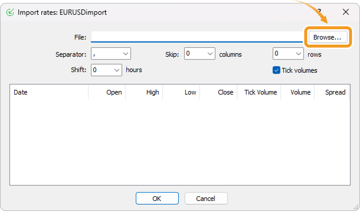 Import historical data