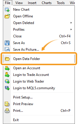 Open Data Folder