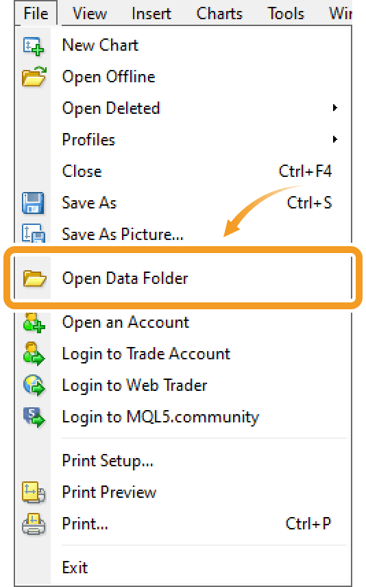 Open Data Folder