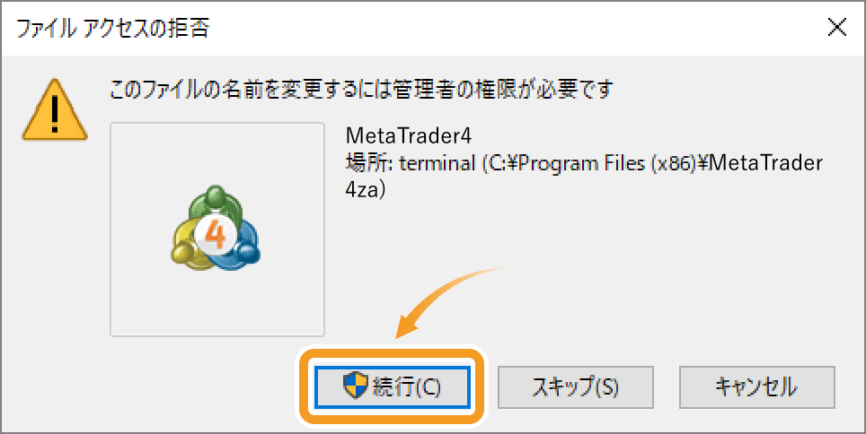 MetaTrader4のショートカット