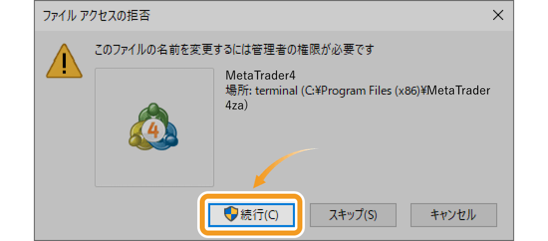 MetaTrader4のショートカット