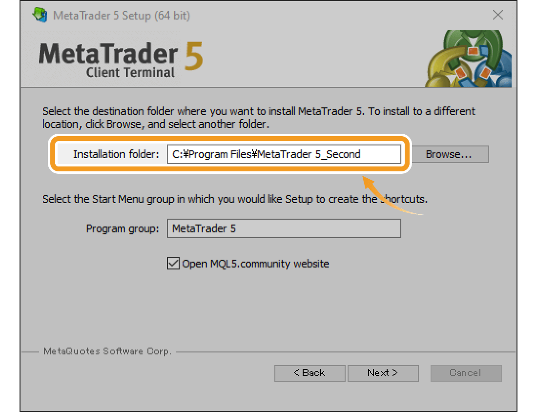 MT5 installation folder