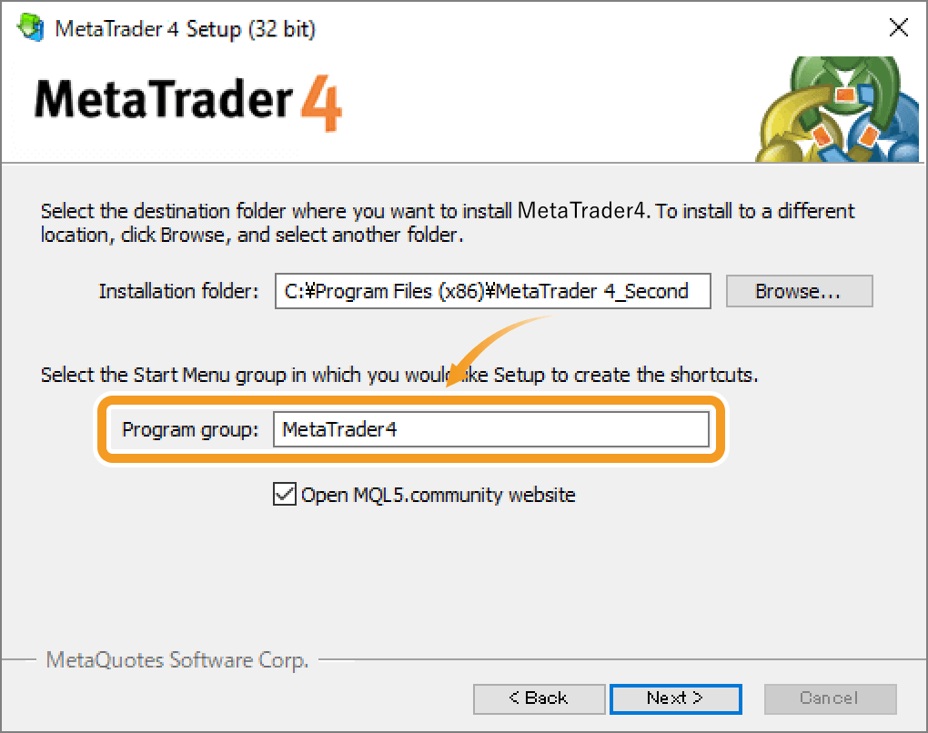 MT4 program group