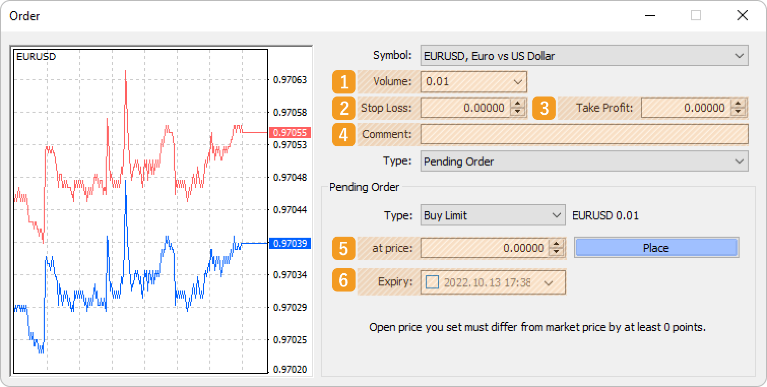 Limit order settings