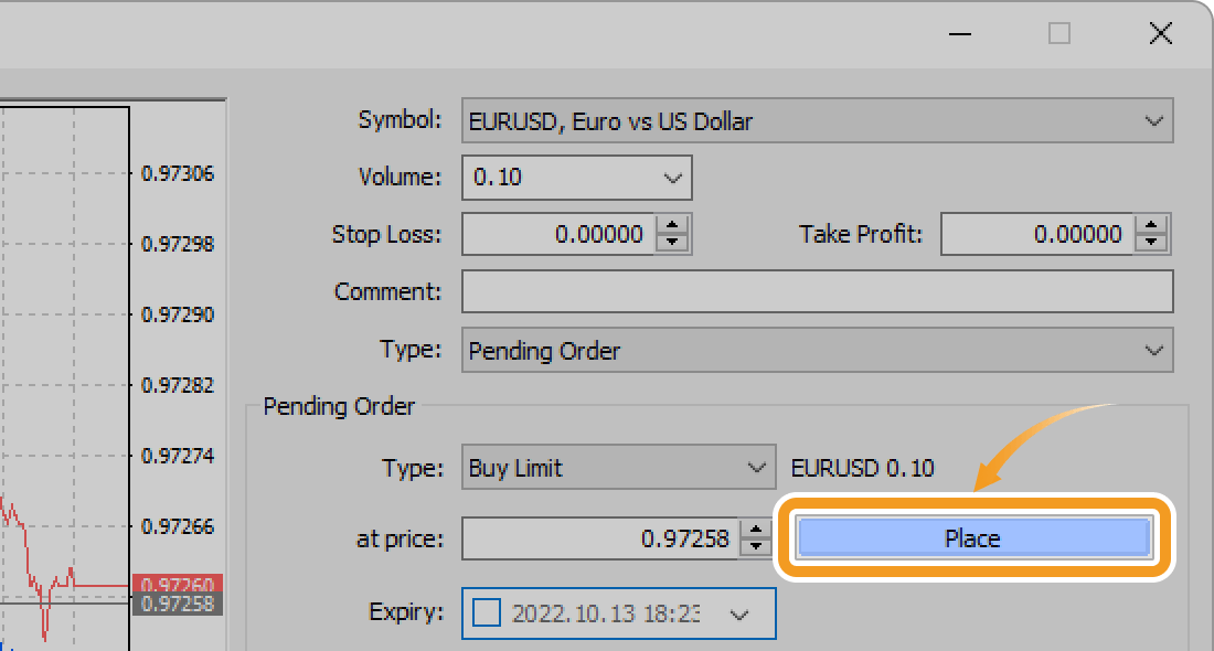 Place a limit/stop order