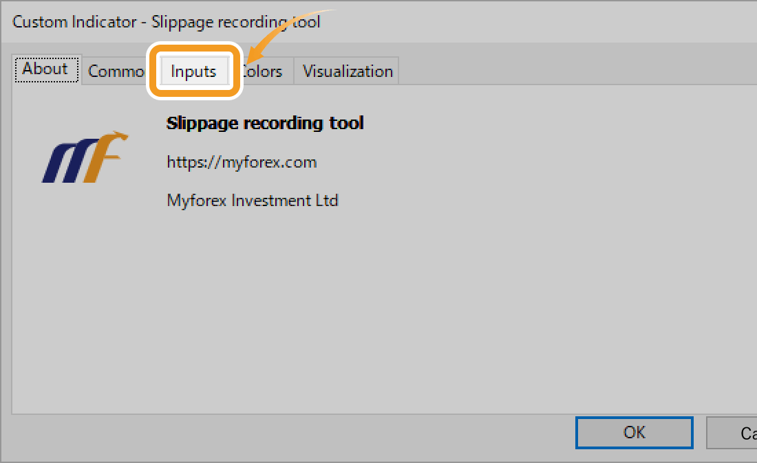 Click the Inputs tab