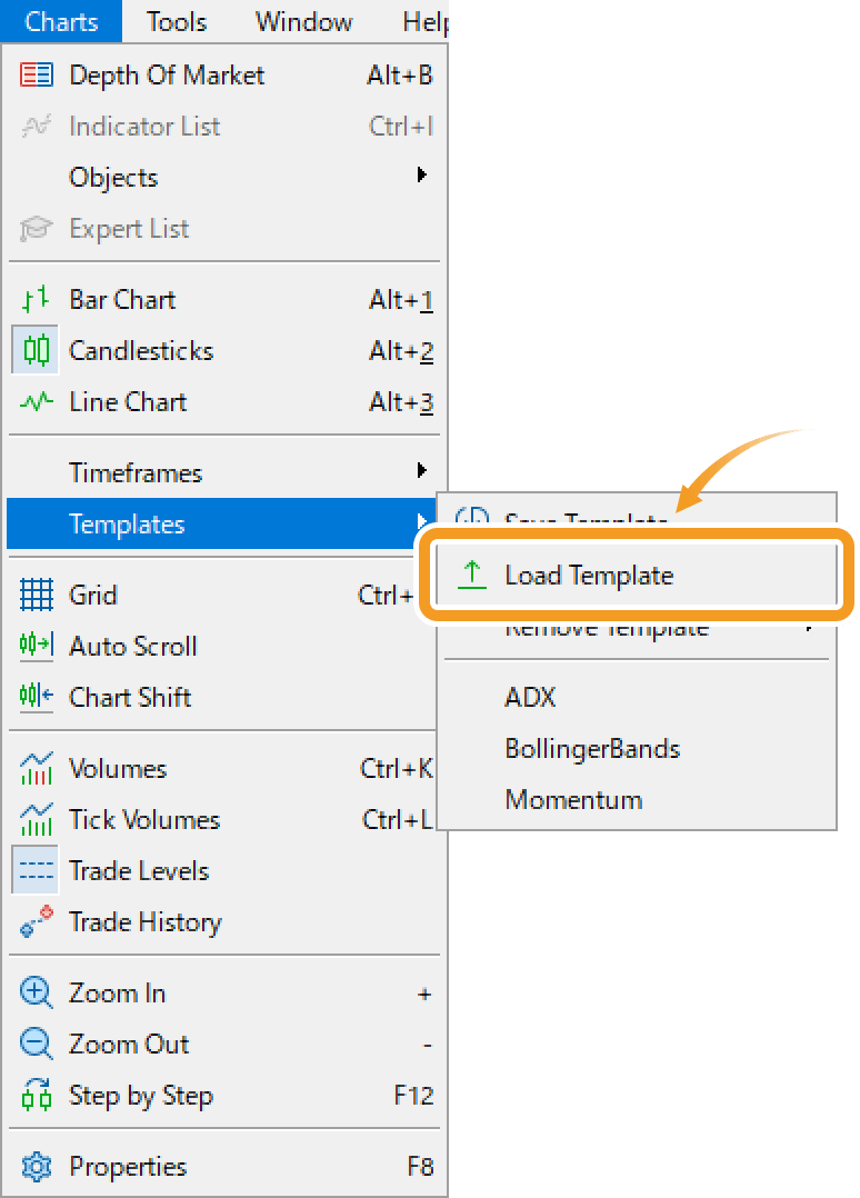 Select Load Template