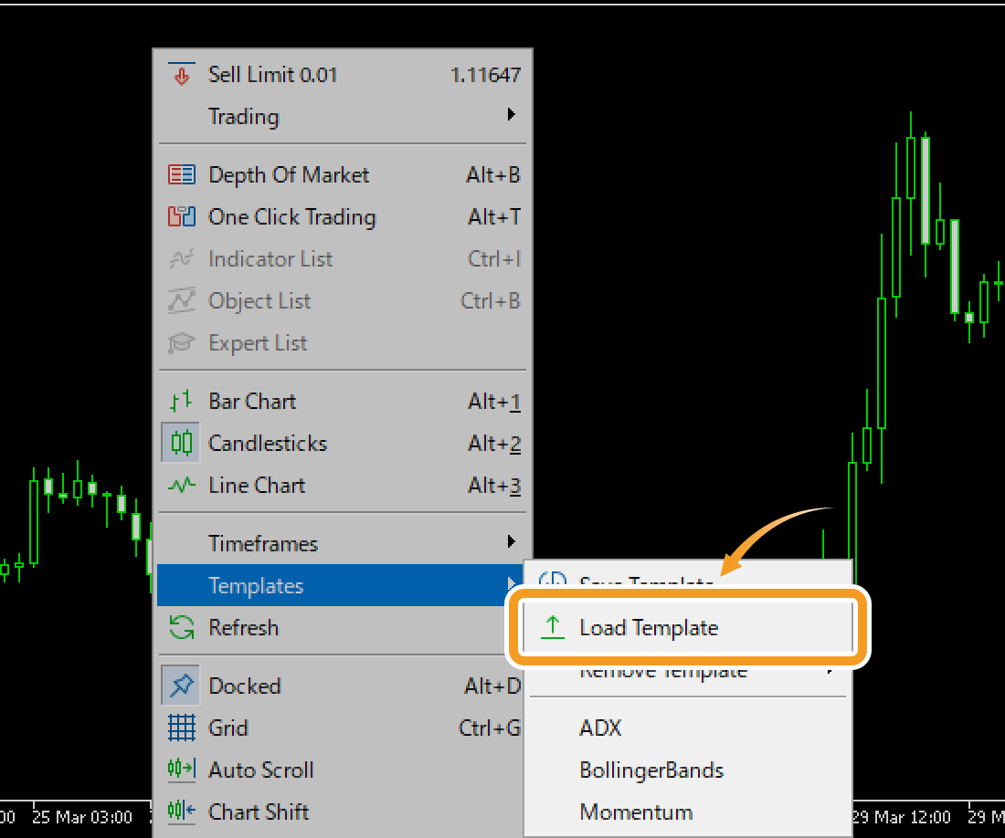 Click Load Template