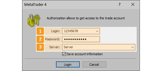 After entering your MT4 account details (Login, Password, and Server), click Login