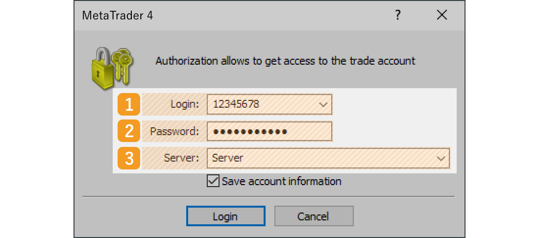 After entering your MT4 account details (Login, Password, and Server), click Login