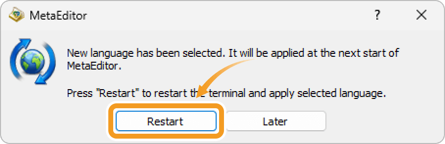 Restart MetaEditor