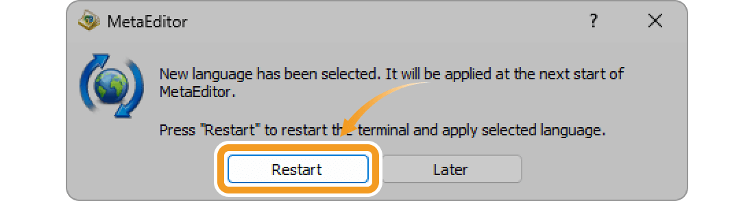 Restart MetaEditor