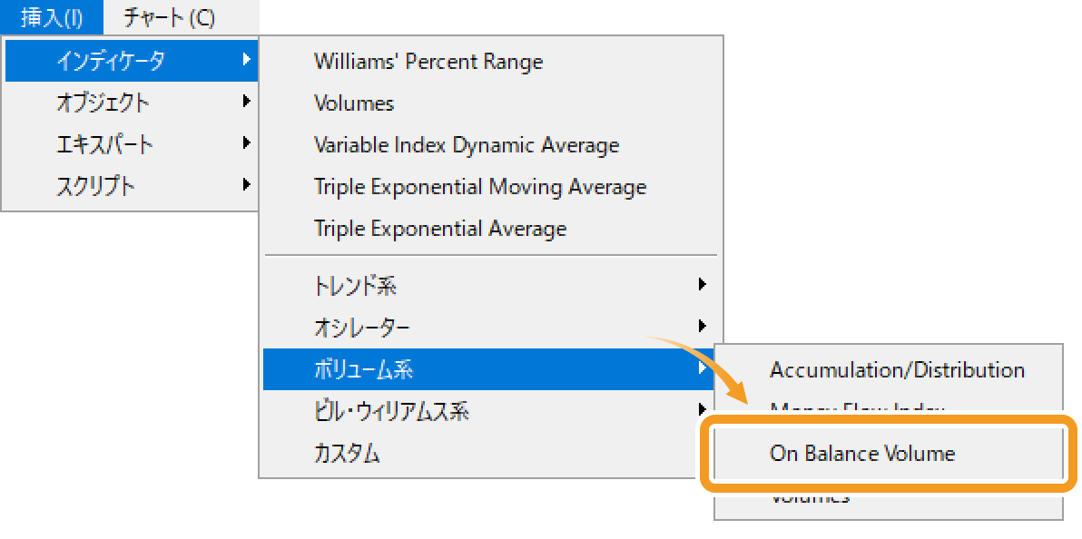 「On Balance Volume」を選択