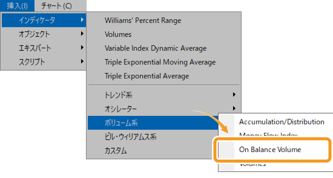 「On Balance Volume」を選択