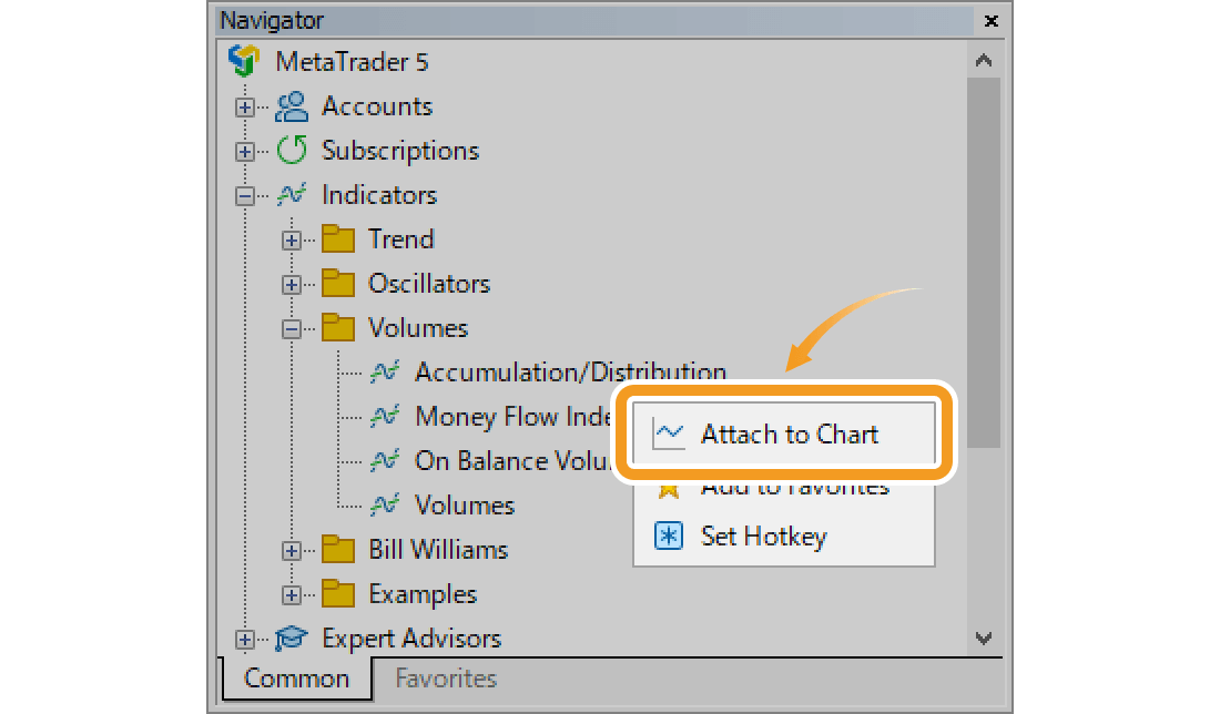 Select Attach to Chart