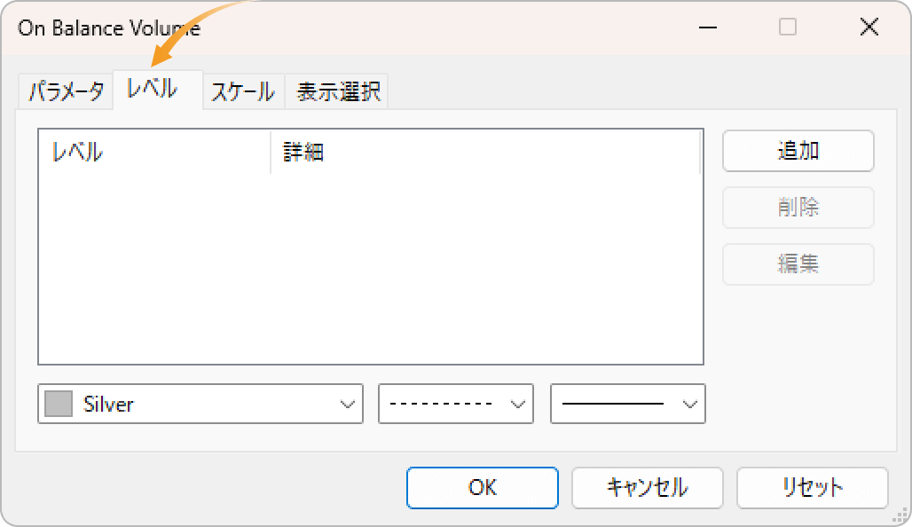 水平線ラインを表示