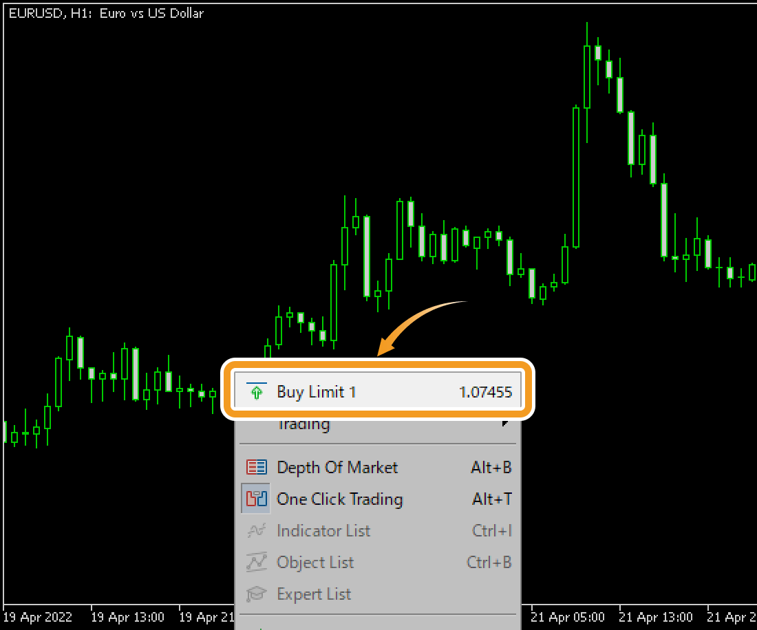 Select Buy Limit (trade volume)