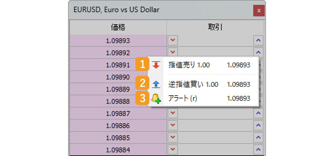 板注文の設定