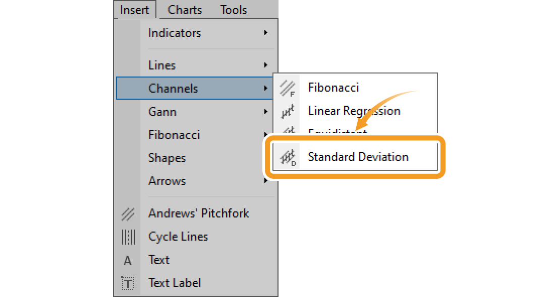 Select Standard Deviation from the menu