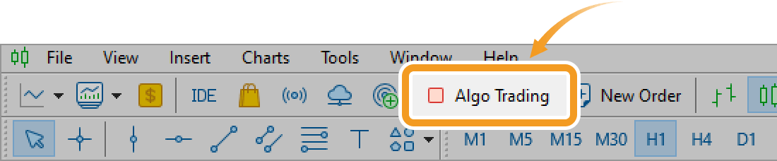 Click the Algo Trading button in the toolbar.