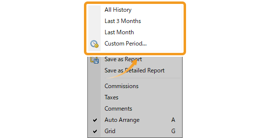 Change the period for the history
