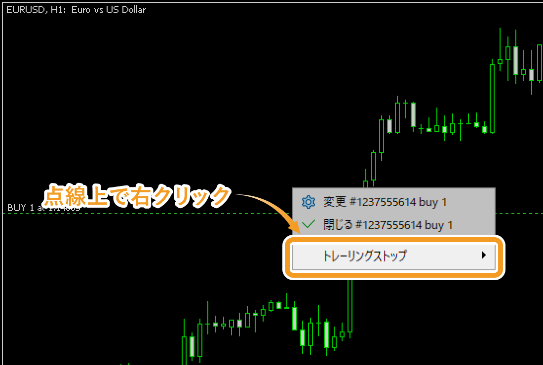 チャート上にポジションを表示する方法