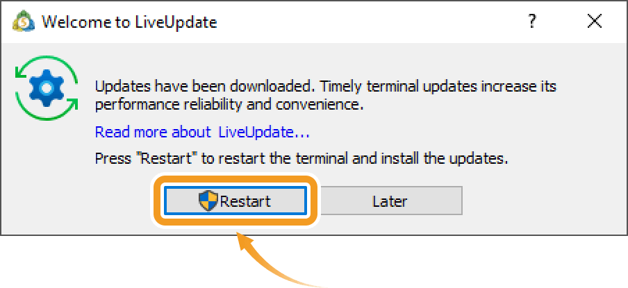 Restart to update